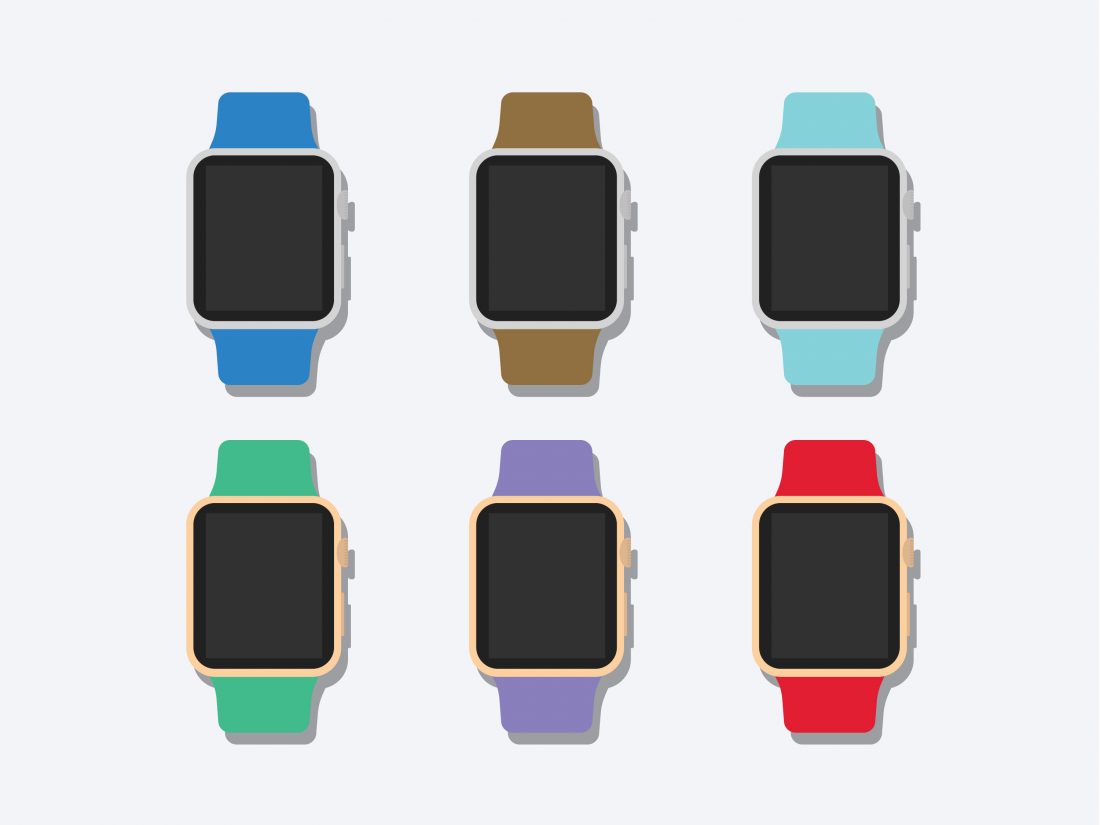 Free Flat 2D Apple Watch Mockup