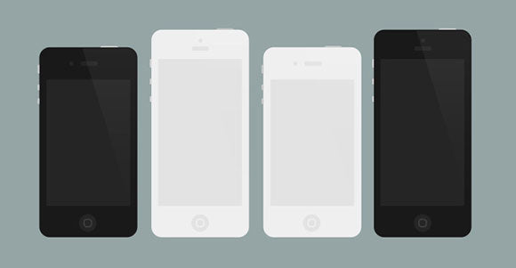 Free Flat Iphone 4/5 Mockups Psd