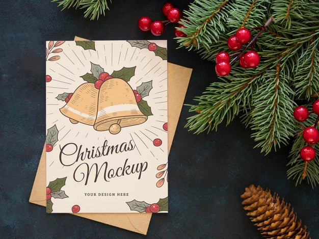 Free Flat Lay Arrangement Of Christmas Eve Elements Mock-Up Psd