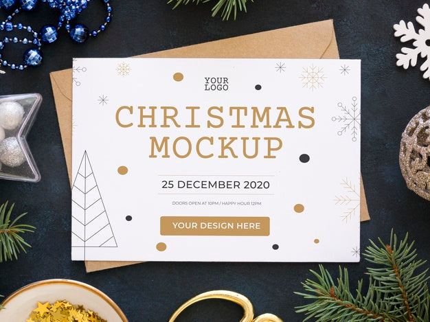 Free Flat Lay Arrangement Of Christmas Eve Elements Psd