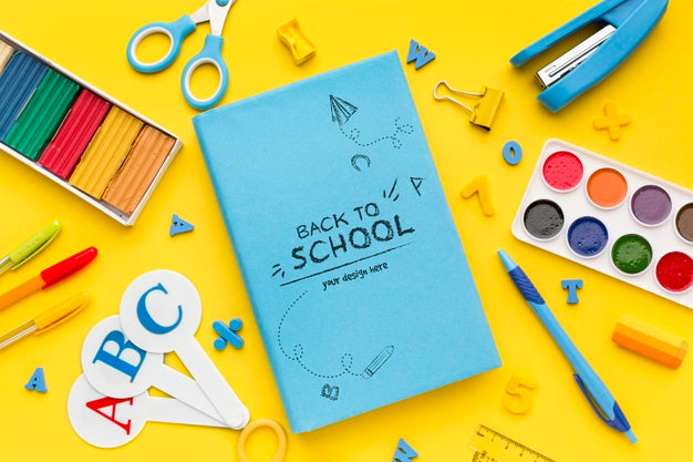 Free Flat Lay Arrangement Of School Supplies Psd