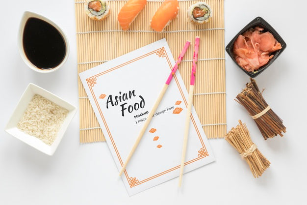 Free Flat Lay Asian Food Concept Psd