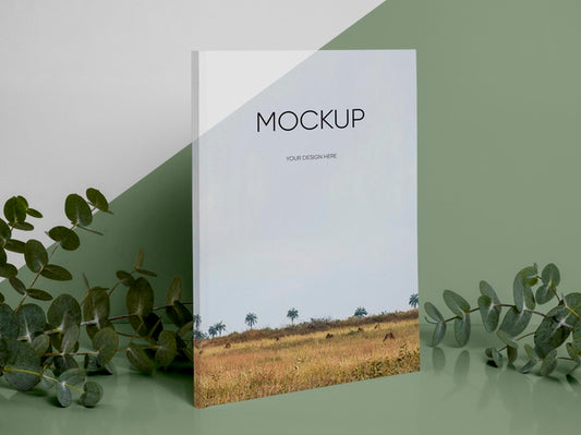 Free Flat Lay Assortment With Magazine And Leaves Psd