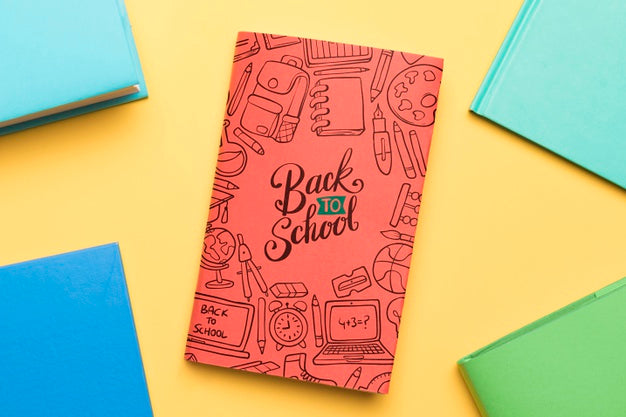 Free Flat Lay Back To School With Books Psd