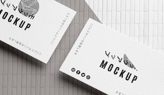 Free Flat Lay Business Card Mock-Up Assortment Psd
