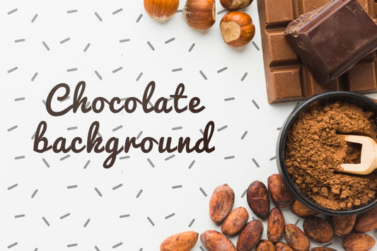 Free Flat Lay Chocolate Background Mock-Up Psd