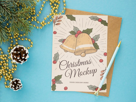 Free Flat Lay Christmas Eve Assortment Mock-Up Psd