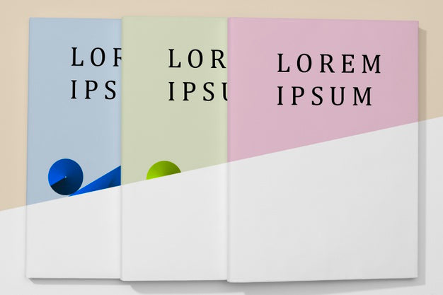 Free Flat Lay Colorful Books Mock-Up Psd