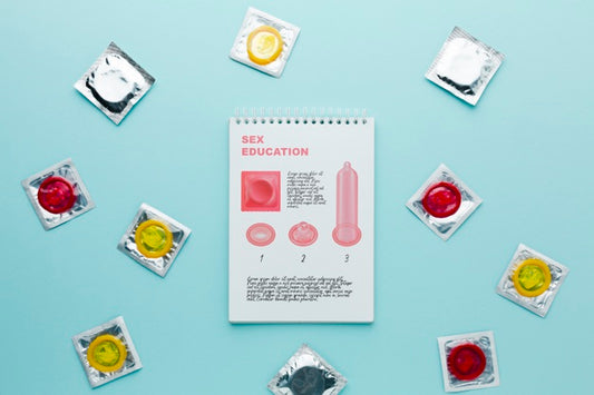 Free Flat Lay Condoms And Notebook Psd