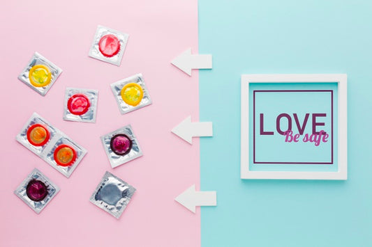 Free Flat Lay Condoms Arrangement Psd