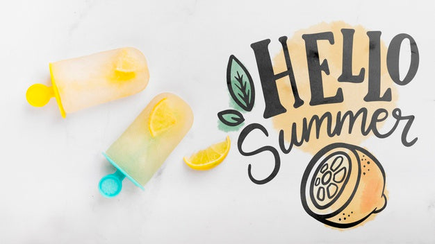 Free Flat Lay Copyspace Mockup With Summer Elements Psd