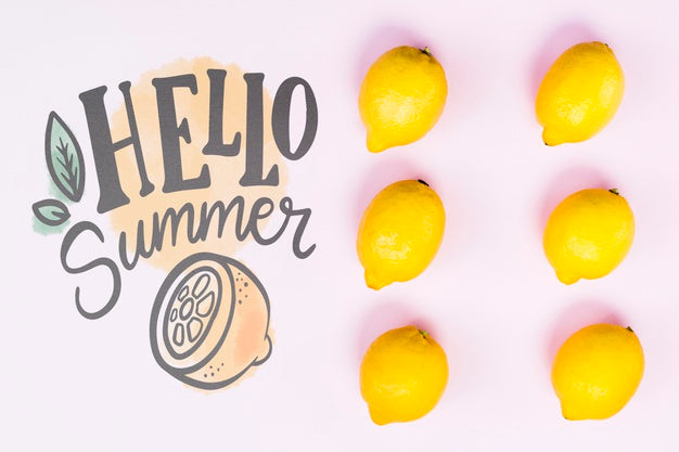 Free Flat Lay Copyspace Mockup With Summer Fruits Psd