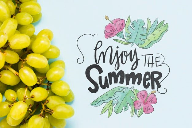 Free Flat Lay Copyspace Mockup With Summer Fruits Psd