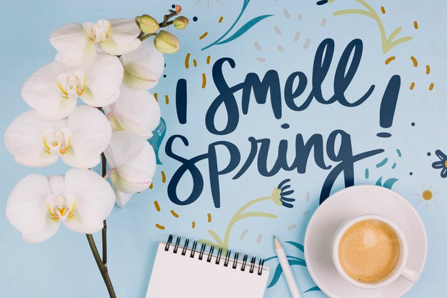 Free Flat Lay Copyspace With Spring Concept Psd