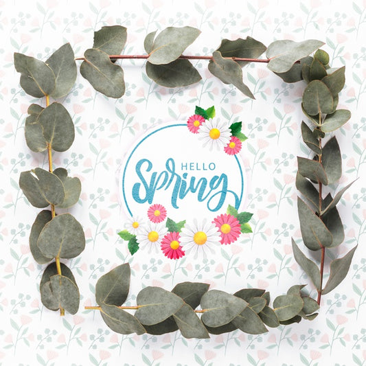 Free Flat Lay Frame Mockup For Spring Psd