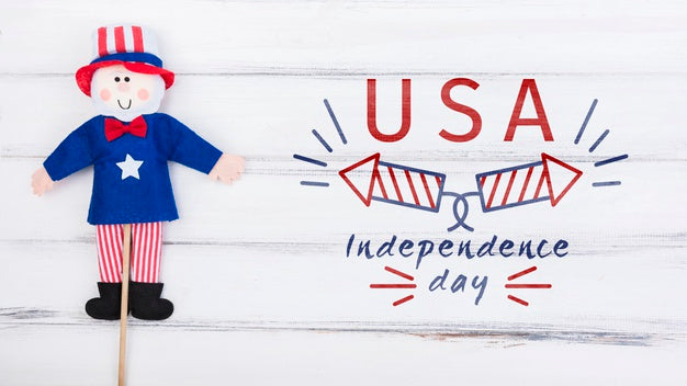 Free Flat Lay Independence Day Mockup With Copyspace Psd