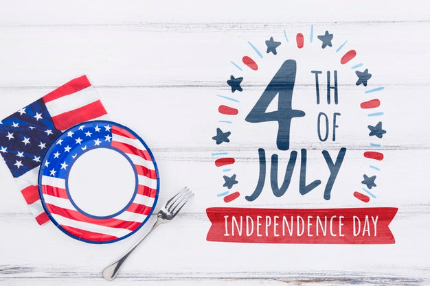 Free Flat Lay Independence Day Mockup With Copyspace Psd