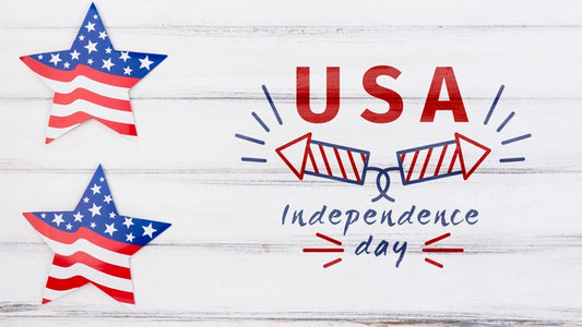 Free Flat Lay Independence Day Mockup With Copyspace Psd