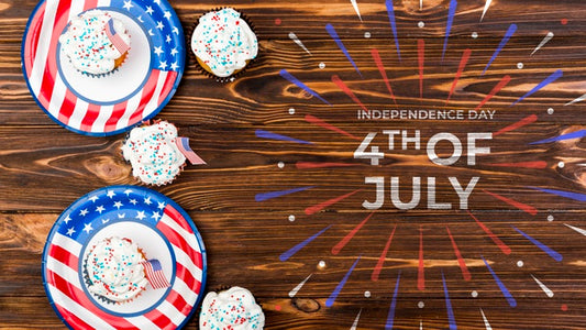 Free Flat Lay Independence Day Mockup With Copyspace Psd