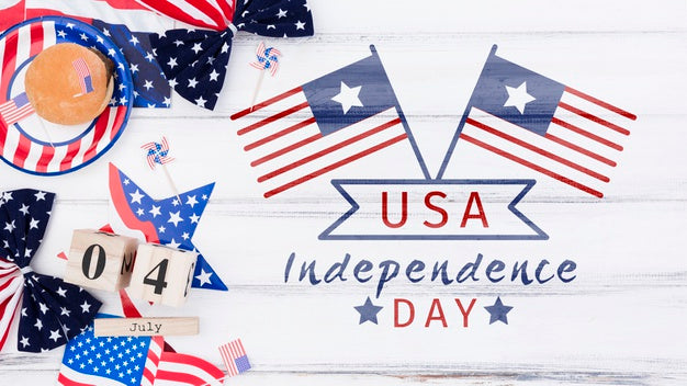 Free Flat Lay Independence Day Mockup With Copyspace Psd