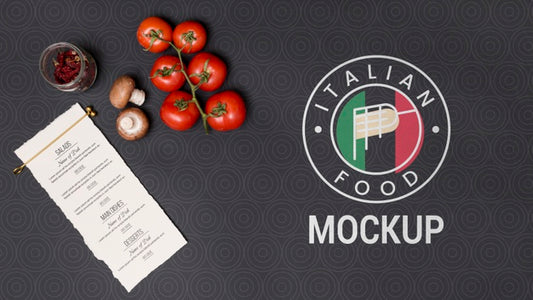 Free Flat Lay Italian Menu And Ingredients Psd