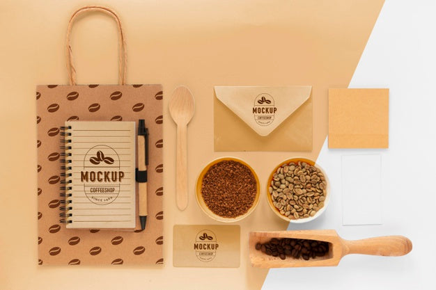 Free Flat Lay Items Arrangement Coffee Branding Psd