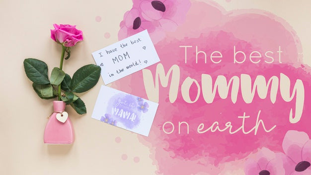 Free Flat Lay Mothers Day Card Mockup Psd