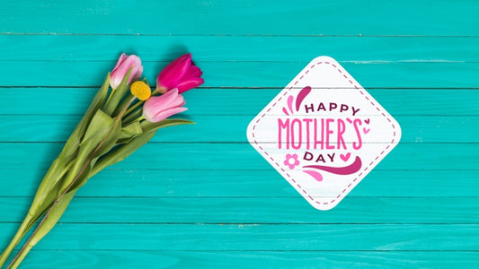 Free Flat Lay Mothers Day Composition With Copyspace For Logo Psd