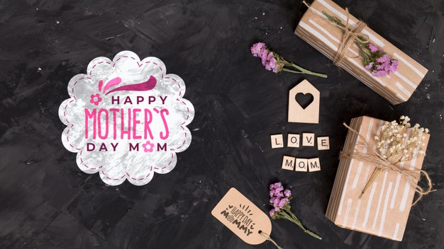 Free Flat Lay Mothers Day Composition With Copyspace For Logo Psd