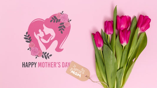 Free Flat Lay Mothers Day Composition With Copyspace For Logo Psd