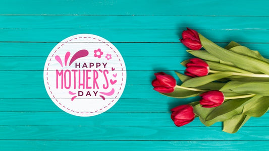 Free Flat Lay Mothers Day Composition With Copyspace For Logo Psd