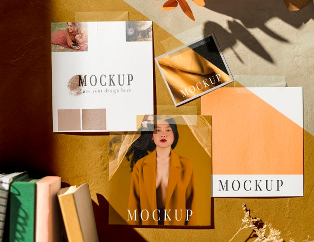 Free Flat Lay Of Beautiful Autumn Moodboard Mock-Up Psd