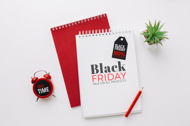 Free Flat Lay Of Black Friday Concept Mock-Up Psd