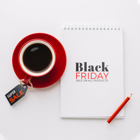 Free Flat Lay Of Black Friday Concept On Plain Background Psd