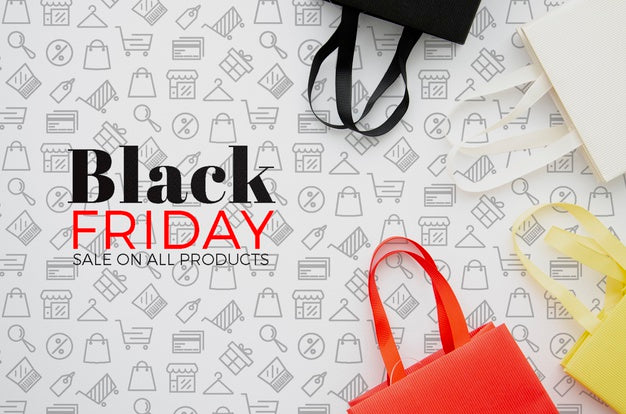 Free Flat Lay Of Black Friday Concept On Plain Background Psd