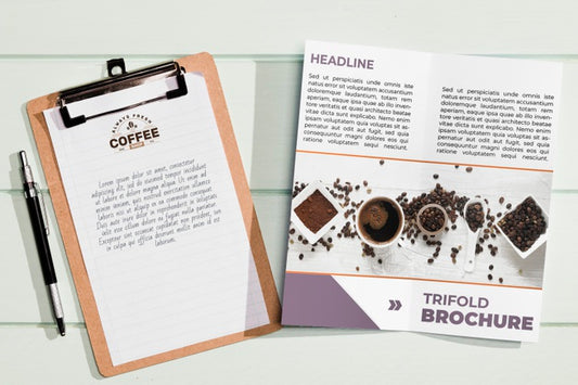 Free Flat Lay Of Brochure Concept Mock-Up Psd