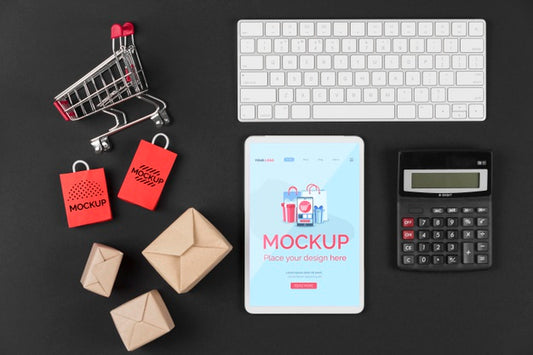 Free Flat Lay Of Cyber Monday Concept Mock-Up Psd