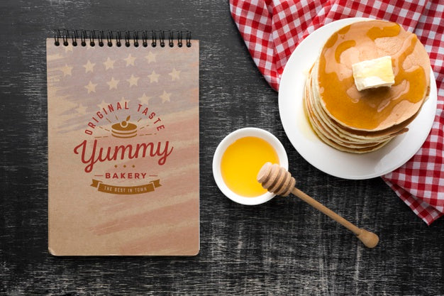 Free Flat Lay Of Delicious American Food Mock-Up Psd