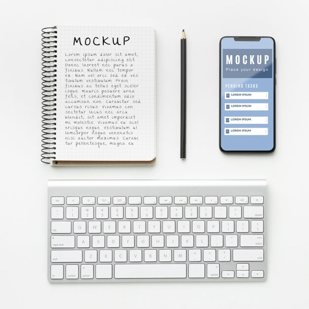 Free Flat Lay Of Desk Concept Mock-Up Psd