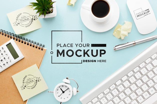 Free Flat Lay Of Desk Concept Mock-Up Psd