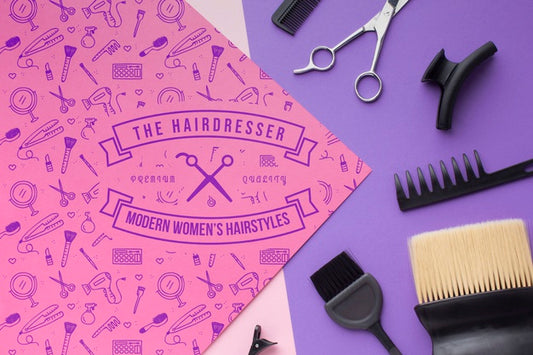 Free Flat Lay Of Hairdresser Concept Mock-Up Psd