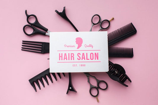 Free Flat Lay Of Hairdresser Concept Mock-Up Psd