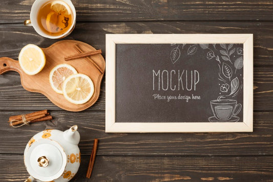 Free Flat Lay Of Herbal Tea Concept Mock-Up Psd