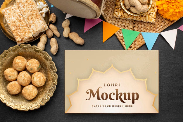 Free Flat Lay Of Lohri Concept Mock-Up Psd