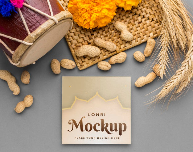 Free Flat Lay Of Lohri Concept Mock-Up Psd