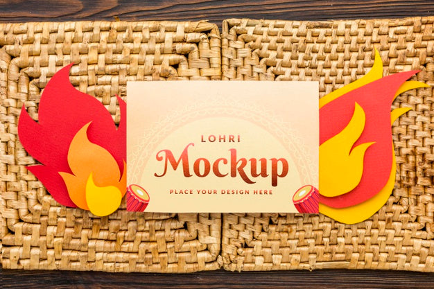 Free Flat Lay Of Lohri Concept Mock-Up Psd