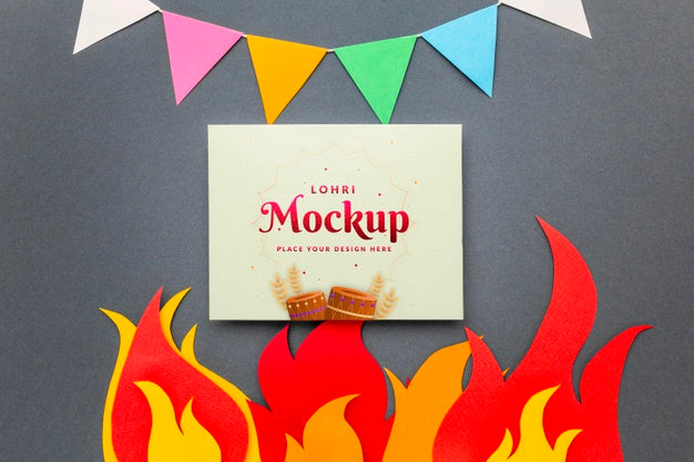 Free Flat Lay Of Lohri Concept Mock-Up Psd