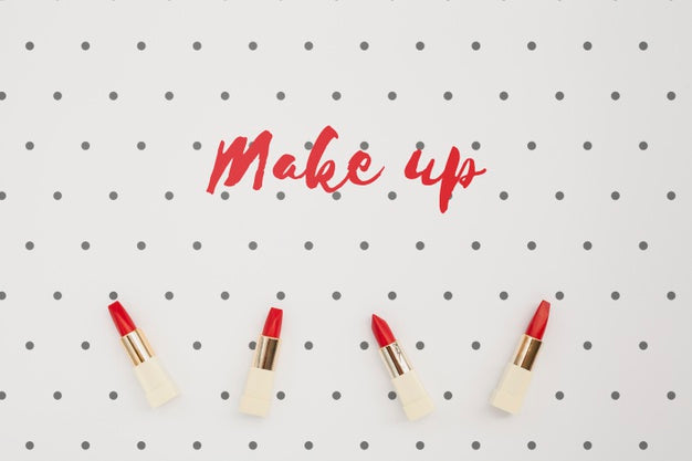 Free Flat Lay Of Make-Up Concept Mock-Up Psd