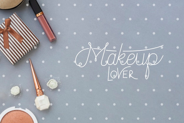 Free Flat Lay Of Make-Up Concept Mock-Up Psd