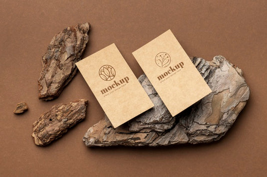 Free Flat Lay Of Paper Stationery With Wood Psd
